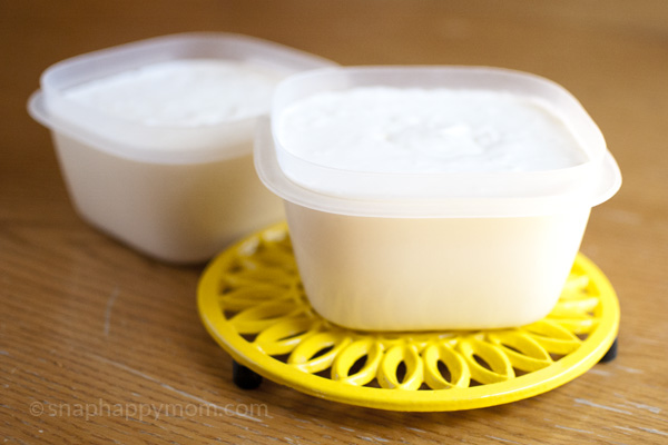 Two containers of yogurt