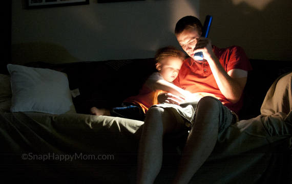 Reading by flashlight