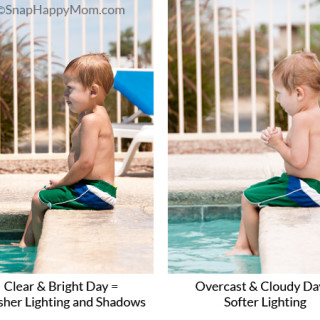 lighting comparison for swim lesson photography