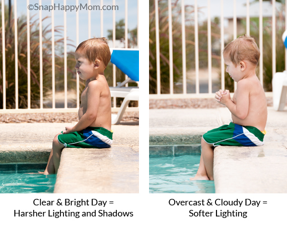 lighting comparison for swim lesson photography