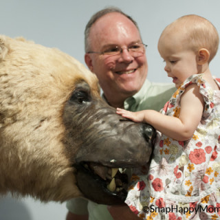 family with polar bear