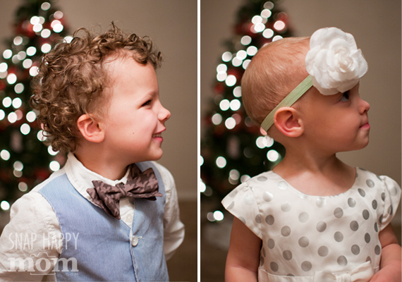 How To Take Christmas Pictures With A Blurry Background - www.SnapHappyMom.com
