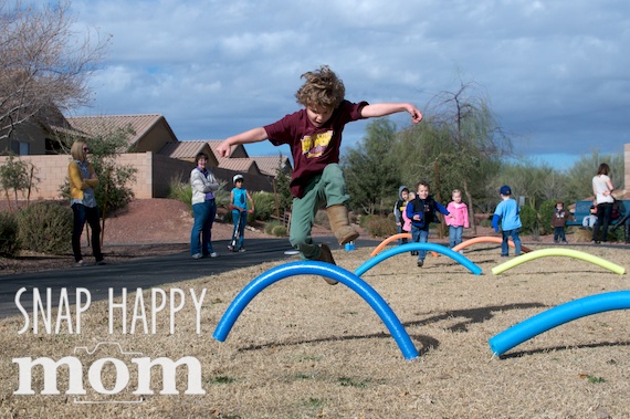 Olympics Birthday Party from SnapHappyMom.com - Hurdles for the Summer Olympics