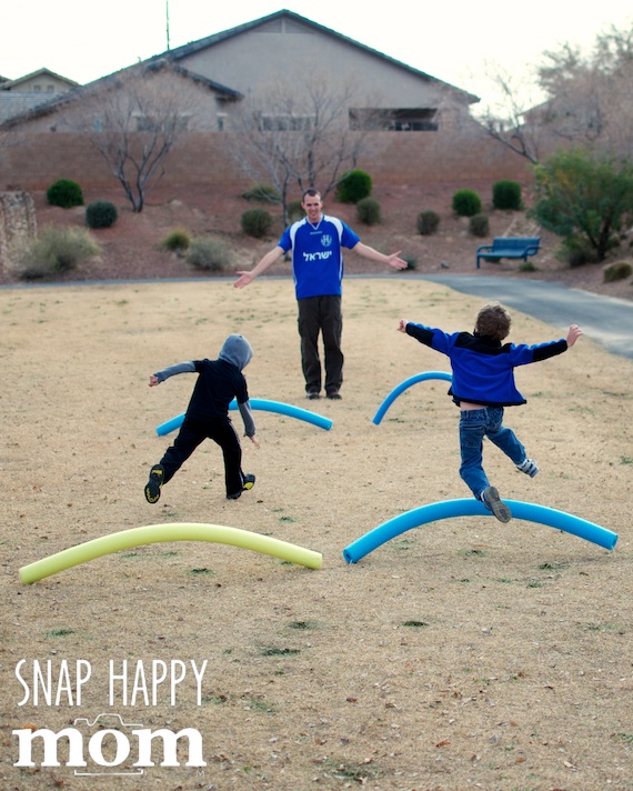 Olympics Birthday Party from SnapHappyMom.com - Hurdles for the Summer Olympics