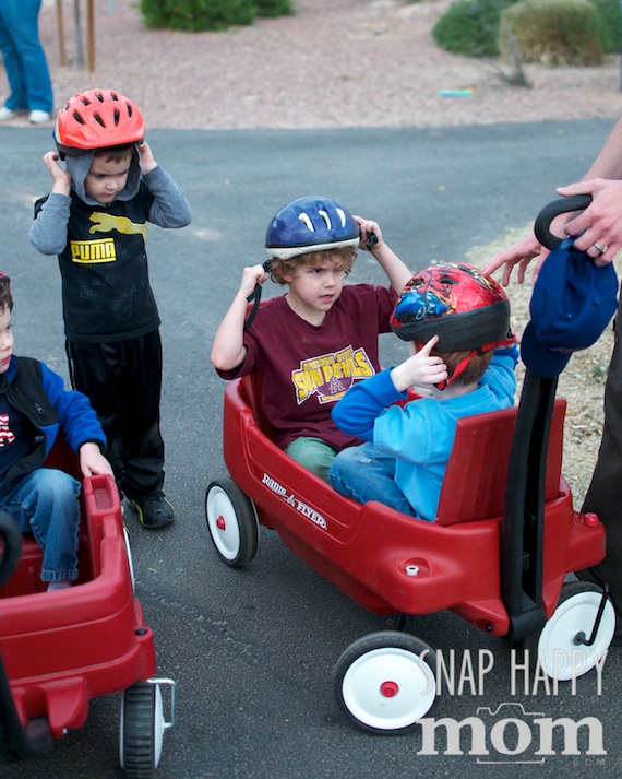 Olympics Birthday Party from SnapHappyMom.com - Bobsledding with Wagons for the Winter Olympics