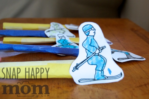 Olympics Birthday Party from SnapHappyMom.com - Ski Jumping with Straws for the Winter Olympics