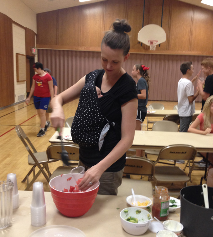 Hands-free when I needed to serve dinner to 40 teenagers