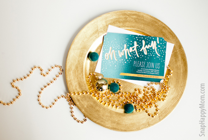 Finding The Perfect Gold Holiday Invitation - SnapHappyMom.com