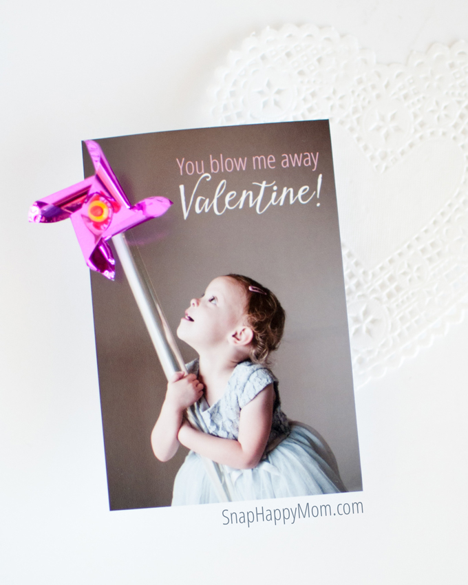 Pretty Pinwheel Photo Valentines -You Blow Me Away! - SnapHappyMom.com