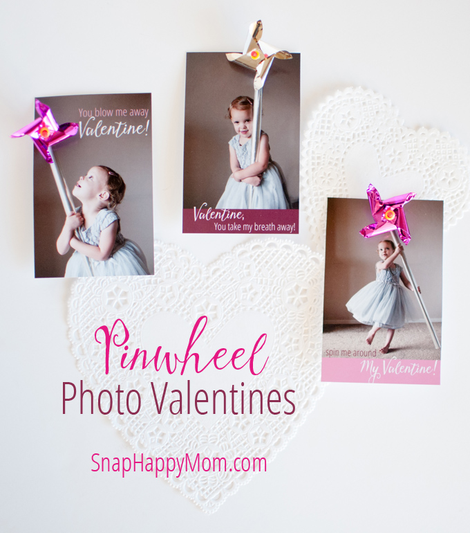 Pretty Pinwheel Photo Valentines - SnapHappyMom.com