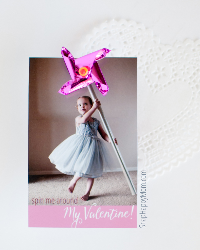 Pretty Pinwheel Photo Valentines - Spin Me Around, Valentine! - SnapHappyMom.com
