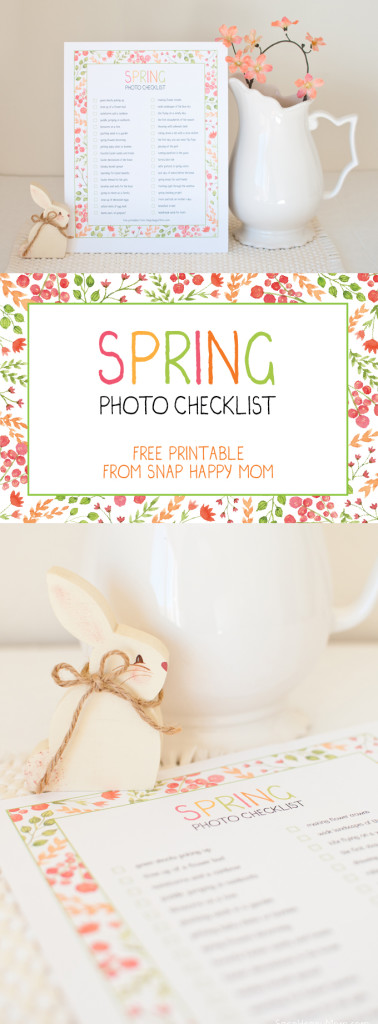 Spring Photo Checklist - a free printable from SnapHappyMom.com