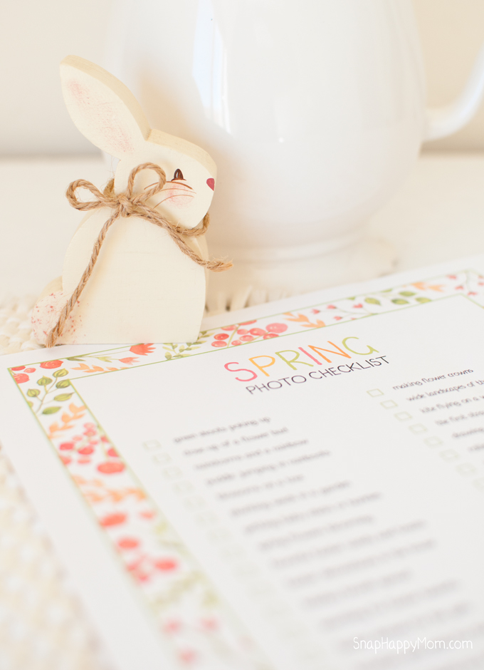 Spring Photo Checklist - a free printable from SnapHappyMom.com