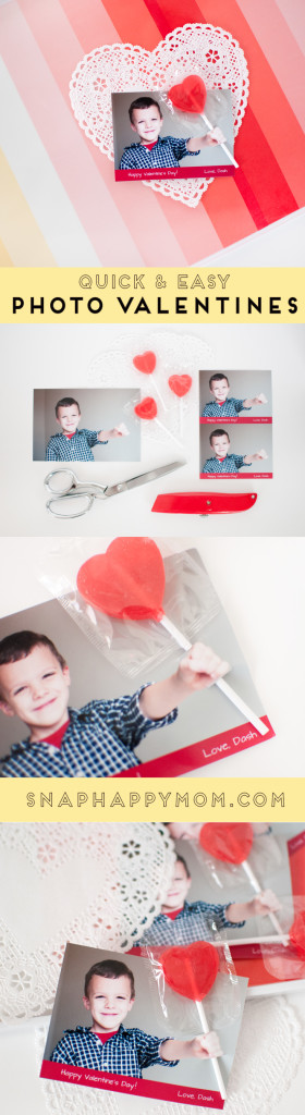 3-D Lollipop Photo Valentines - Three tips for how to take the perfect photo for 3-D Lollipop Valentines, and a DIY tutorial for how to assemble them! From SnapHappyMom.com