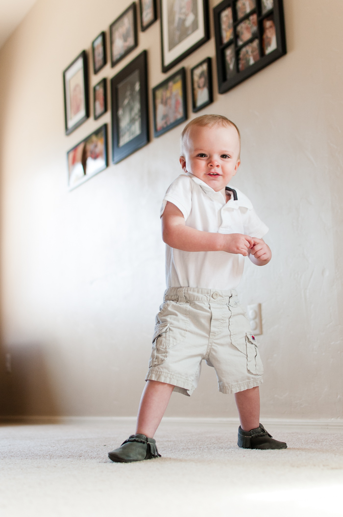 Learning How To Walk With Freshly Picked Moccasins - 20 month pictures to celebrate (finally) learning how to walk! - Snap Happy Mom