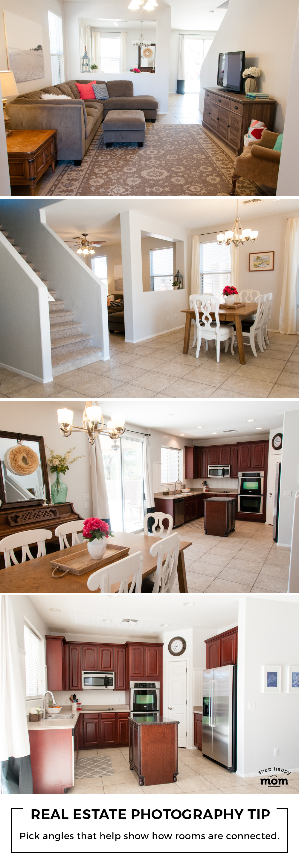 Real Estate Photography Tip: Use good angles and composition to help show how the rooms are connected.