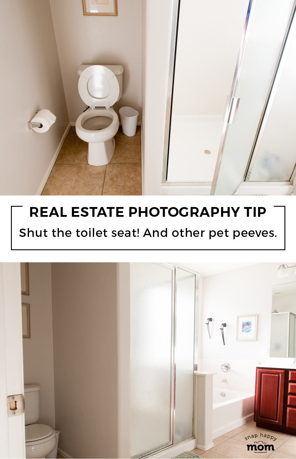 Real Estate Photography: Shut the toilet seat. And other pet peeves that turn your buyer off.