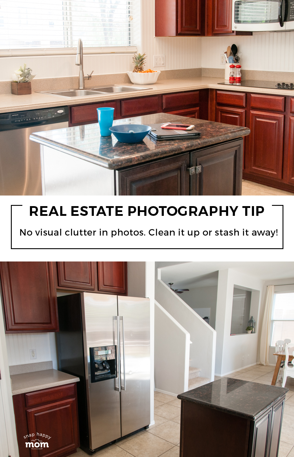 Real Estate Photography Staging: No visual vlitter in photos. 