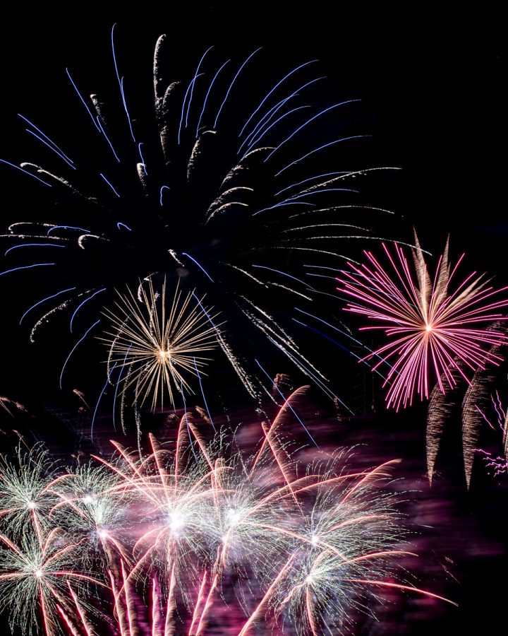 fireworks in night sky