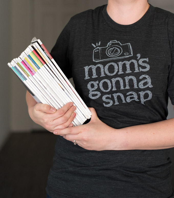 Mom's Gonna Snap" t-shirt and Click magazines