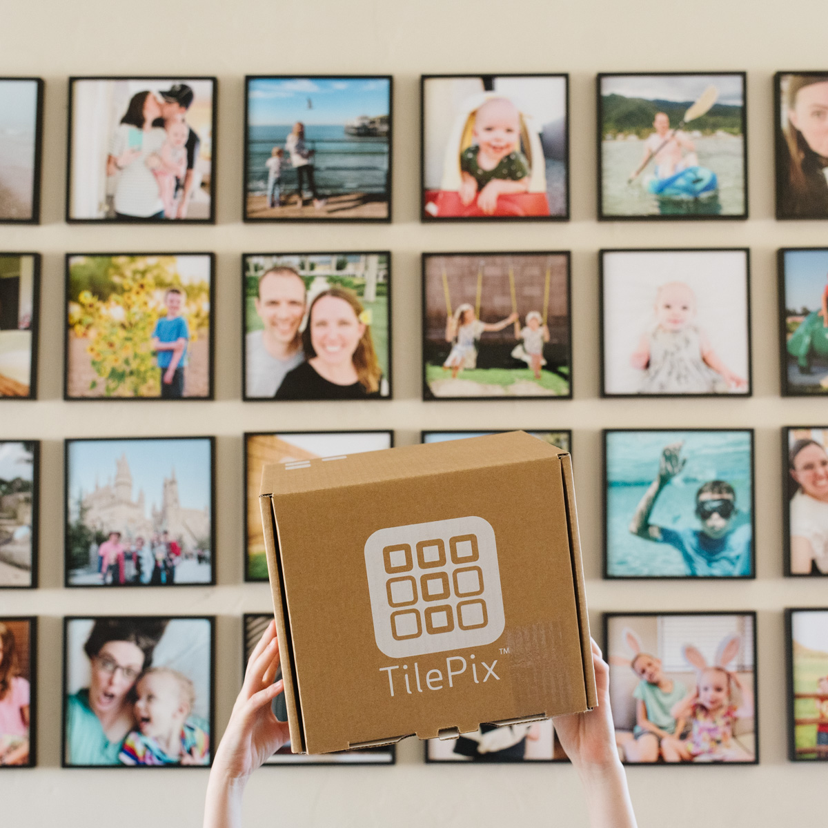 Tiny Mighty Frames 3-set, Wood, Square, Instagram, Photo Frame, 4x4 (Mat),  8x8 (3, Black)