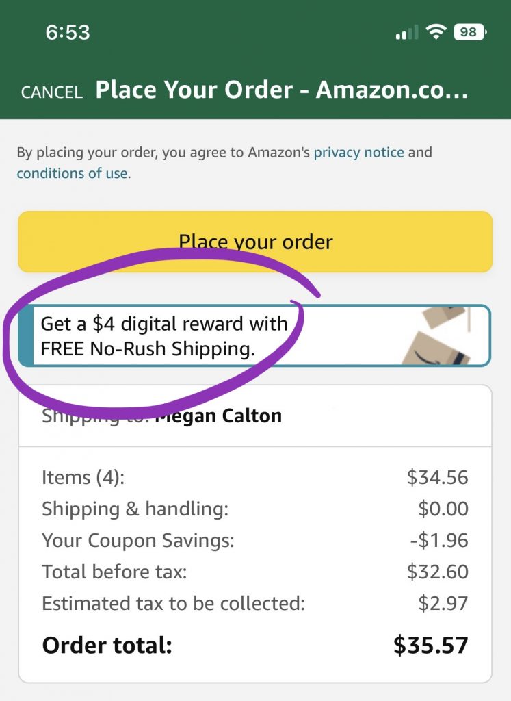 How to Redeem  No Rush Shipping Credits - One Hundred