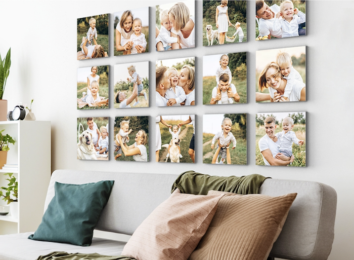 Happy Reunion 12x12 Picture Tiles | Mix Tiles Picture Frames Stick on Wall | Photo Tiles Peel and Stick Picture Frames As Gallery Wall Frame Set